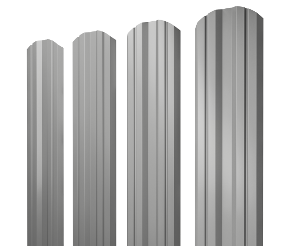 GL Штакетник Twin, фигурный 0.45 мм, PE, RAL 9006