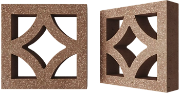 Декоративный бриз-блок Mesterra Cobogo, 250х250 мм 70 мм, 0301, терракотовый LUX