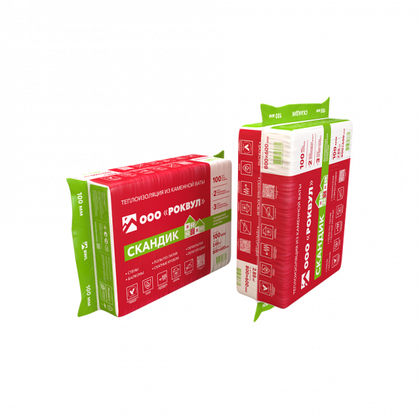 Rockwool Лайт Баттс Скандик, 50х600х800 мм, 5.76 м², 0.288 м³ уп.