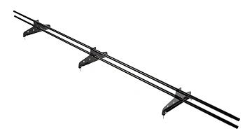 Снегозадержатель универсальный NewLine L=3000 мм, 3 опоры, 2 трубы, круг Ø25 мм, RAL 9005