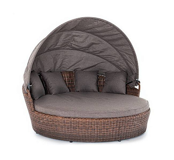 Кровать плетеная круглая, Стильяно коричневый