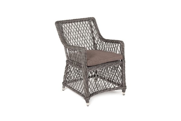 Кресло плетеное из искусственного ротанга, Латте графит