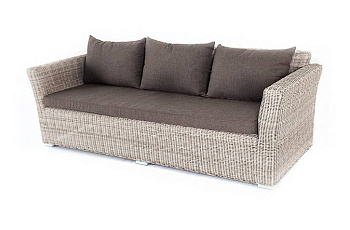 Диван 3-местный из искусственного ротанга, Капучино бежевый