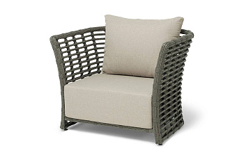 Кресло плетеное из искусственного ротанга, Валенсия цвет: серый