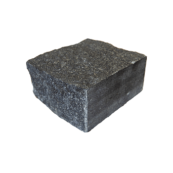 Гранитная брусчатка Габбро 50 мм 100х100, пилено-колотая, цвет: черный