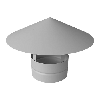 Дымник на трубу GL круглый, 0.5 мм, Satin, Ø100 мм, 230х625 мм, RAL 9003