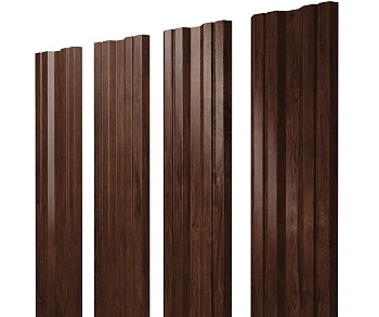 GL Штакетник Twin, фигурный 0.45 мм, Print Premium, Cherry Wood Fresh TwinColor