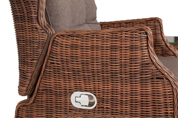 Кресло плетеное из искусственного ротанга, Форио, раскладное цвет: коричневый