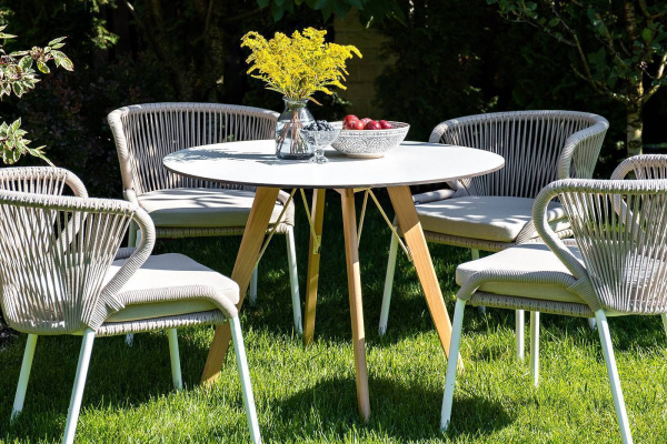 Стол интерьерный из HPL круглый Ø 90 см, Франческо, цвет: молочный