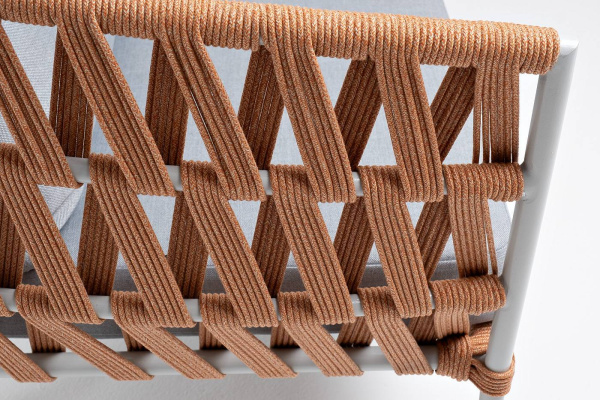 Диван 2-местный из роупа, Диего, карк алюм светло-серый муар,роуп оранжевый меланж круг,светло-серая