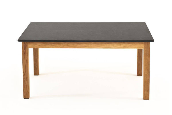 Столик журнальный из HPL, Канны, 90х60 см, H 40 см, основание дуб, цвет столешницы серый гранит