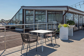 Стол обеденный из HPL 90х90 см, Руссо, цвет: молочный