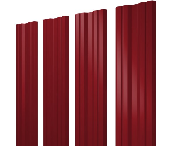 GL Штакетник Twin с прямым резом 0.45 мм, PE, RAL 3003