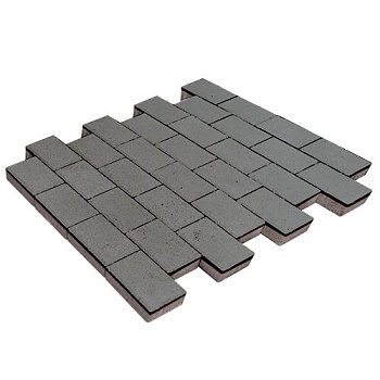 Тротуарная плитка SteinRus Севилья 80 мм 300х150 мм, цвет: серый