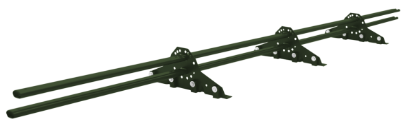 Снегозадержатель Grand Line для фальцевой кровли, L=3000 мм, 3 опоры, 2 трубы, овал 42х21 RAL 6020