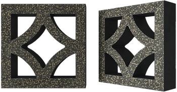 Декоративный бриз-блок Mesterra Cobogo, 250х250 мм 70 мм, 0301, черный LUX