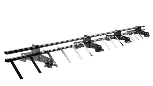 Снегозадержатель для профнастила Н-60, Н-75 Borge L=3000 мм, 4 опоры, 2 трубы, овал 25х45 RAL 9005 matt