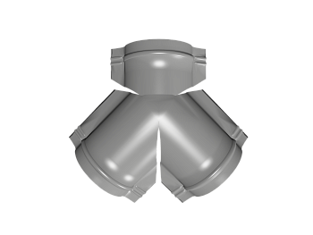 GL Y-тройник конька полукруглого 0.5 мм, Satin, RAL 9006