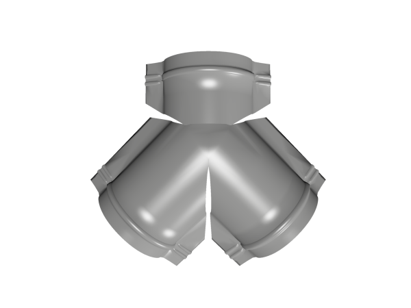 GL Y-тройник конька полукруглого 0.45 мм, PE, RAL 9006