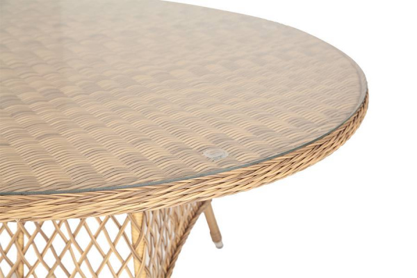 Стол плетеный круглый Эспрессо, Ø 150 см, высота 75 см цвет: соломенный