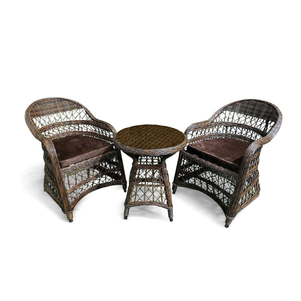 Комплект мебели Mokka Loreto, из искуственного ратанга, / 2 кресла, столик/ цвет: бронзовый