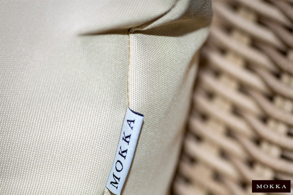 Диван 2х-местная Mokka Bella, из искуственного ротанга, /4 подушки/ цвет: соломенный