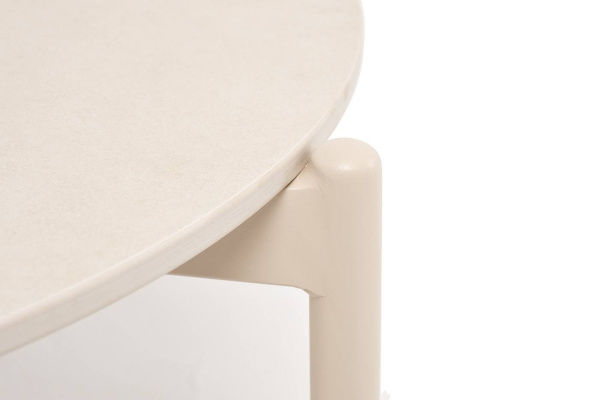 Стол журнальный из искусственного камня, овальный,  Аликанте, 130х70 см, Н 38 см, цвет: белый