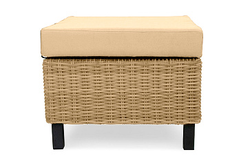 Пуф малый Mokka Bella, плетеный из искуственного ротанга цвет: соломенный