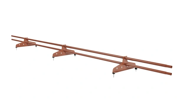 Снегозадержатель универсальный NewLine L=3000 мм, 3 опоры, 2 трубы, круг Ø25 мм, RAL 8004