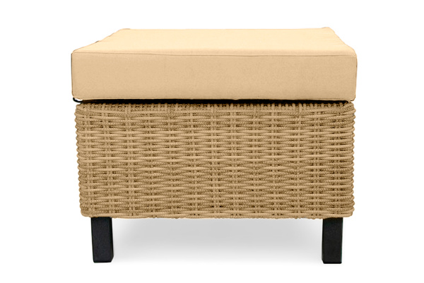 Пуф малый Mokka Bella, плетеный из искуственного ротанга цвет: соломенный