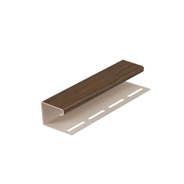 J-профиль пвх, Docke, L=3000 мм серия Lux под дерево, цвет: фундук