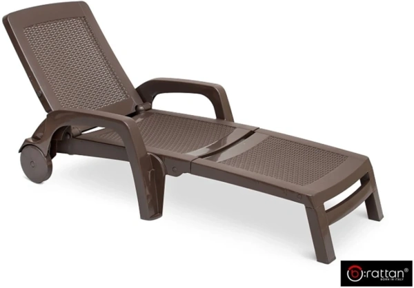 Шезлонг B:Rattan Miami складной, цвет: коричневый