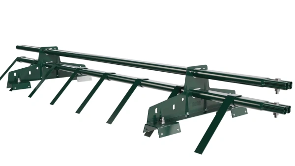 Снегозадержатель для профнастила Н-60, Н-75 Borge L=1500 мм, 2 опоры, 2 трубы, овал 25х45 RAL 6005