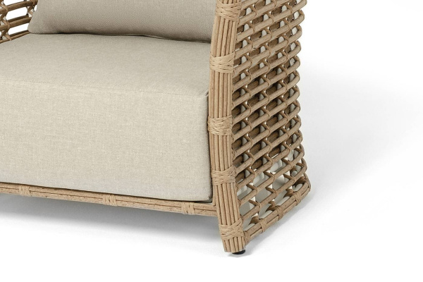 Кресло плетеное из искусственного ротанга, Валенсия цвет: соломенный