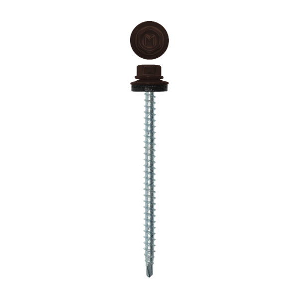 Саморез кровельный Daxmer 4.8х70 мм, сверло №1 RAL 8017, уп.100 шт.