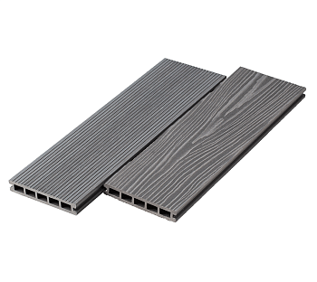 Террасная доска UnoDeck Ultra 150 мм, L= 4000 мм вельвет и тиснение, цвет: серый