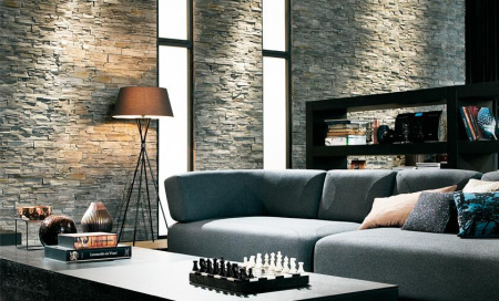 Сланец, 3D панель из камня, 550х200 мм, Country Black slate, 4 шт/уп