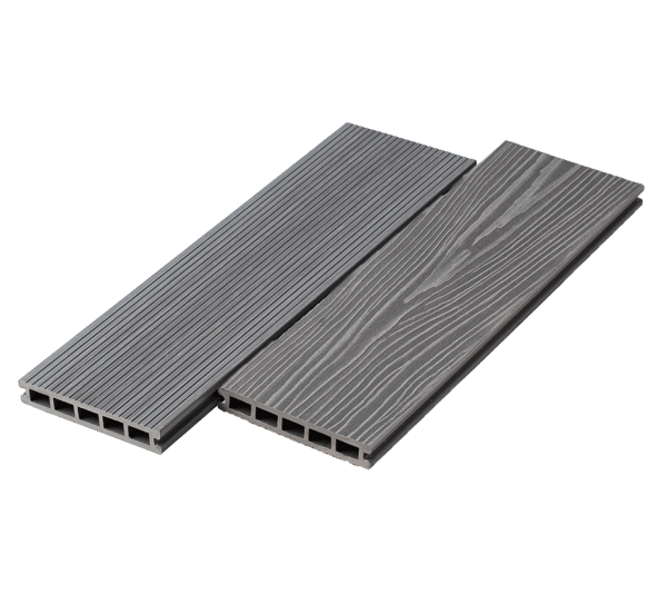 Террасная доска UnoDeck Ultra 150 мм, L= 4000 мм вельвет и тиснение, цвет: серый