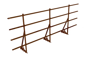 Ограждение кровельное для фальцевой кровли Roofsystems Prestige Master фальц, H=1200 мм RAL 8017, L=3000 мм