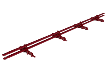 Снегозадержатель для фальцевой кровли Roofsystems Prestige Master фальц, 4 опоры, 2 трубы, овал 45х25, L=3000 мм, RAL 3011