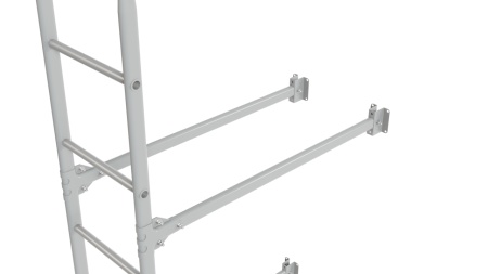 Фасадная лестница Borge, нижняя секция, L=1800 мм RAL 9006