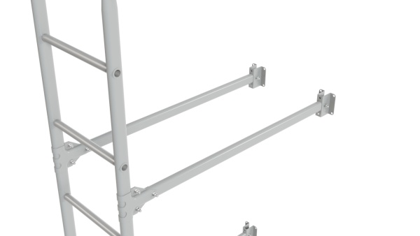 Фасадная лестница Borge, нижняя секция, L=1800 мм RAL 9006