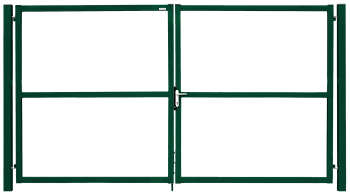 Ворота распашные, Colority Zinc Lock, 1.5 x 3.5 м, RAL 6005