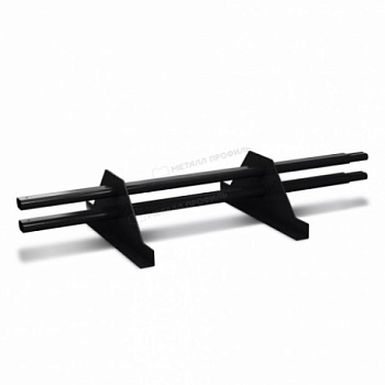 Снегозадержатель трубчатый Металл Профиль, L=1000 мм, 2 опоры, 2 трубы, овал 40х20 мм, RAL 9005