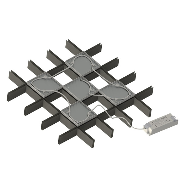 Светодиодный модуль CSVT, грильято, LED-GR, Opal, 4000K, 90х90 мм, комп. 5 шт белый