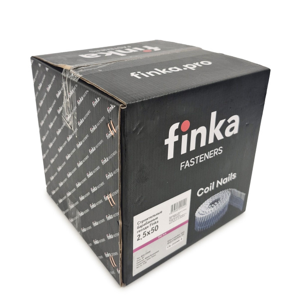 Строительные барабанные гвозди Finka 3.1х90 Ring NK, уп. 1600 шт