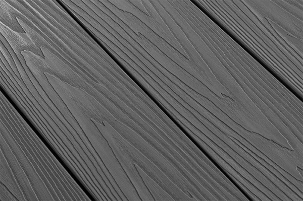 Террасная доска МПК из минерально-полимерного композита 140 мм, L= 6000 мм вельвет и тиснение, цвет: серый