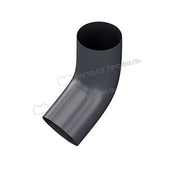 Колено трубы 60°, Ø90 мм, Металл Профиль, GS lite, PE, RAL 7024