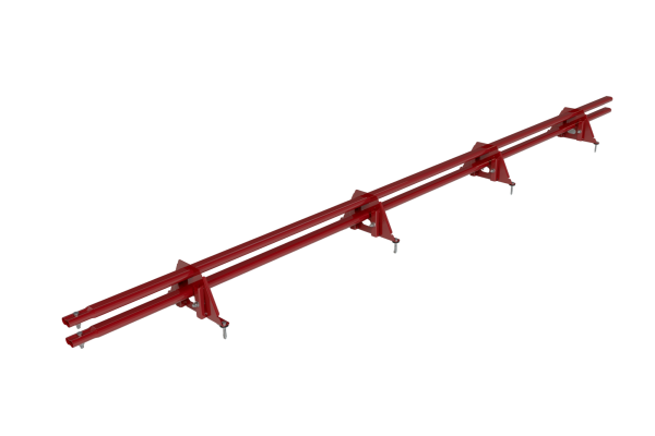 Снегозадержатель для фальцевой кровли Roofsystems Фальц-америка 4 опоры, 2 трубы, овал 45х25, L=3000 мм, RAL 3011
