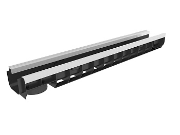 Лоток водоотводный пластиковый Gidrolica Standart+ DN100, h103, с оц насадками